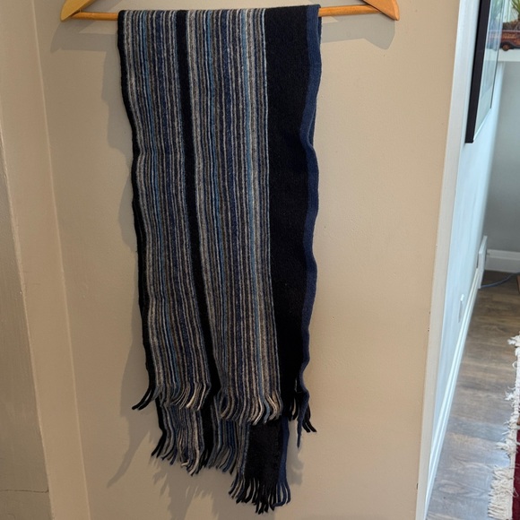 Boss Navy Blue Wool Scarf - Picture 2 of 3